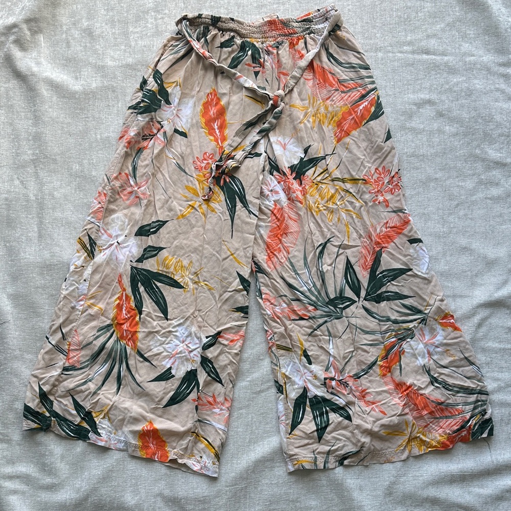 Patrons of Peace Tropical Floral Wide Leg Pants Size 26